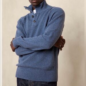 Men's light Blue heather Pierro Wool Sweater Banana Republic NWT Large